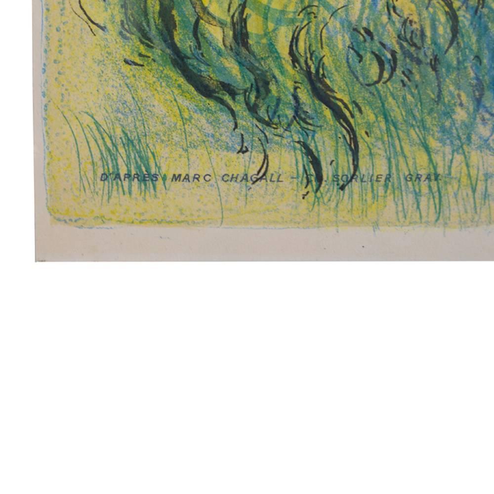 Mid-Century Modern After Chagall Metropolitan Opera Lithograph Die Zauberflote Mozart France 1960's