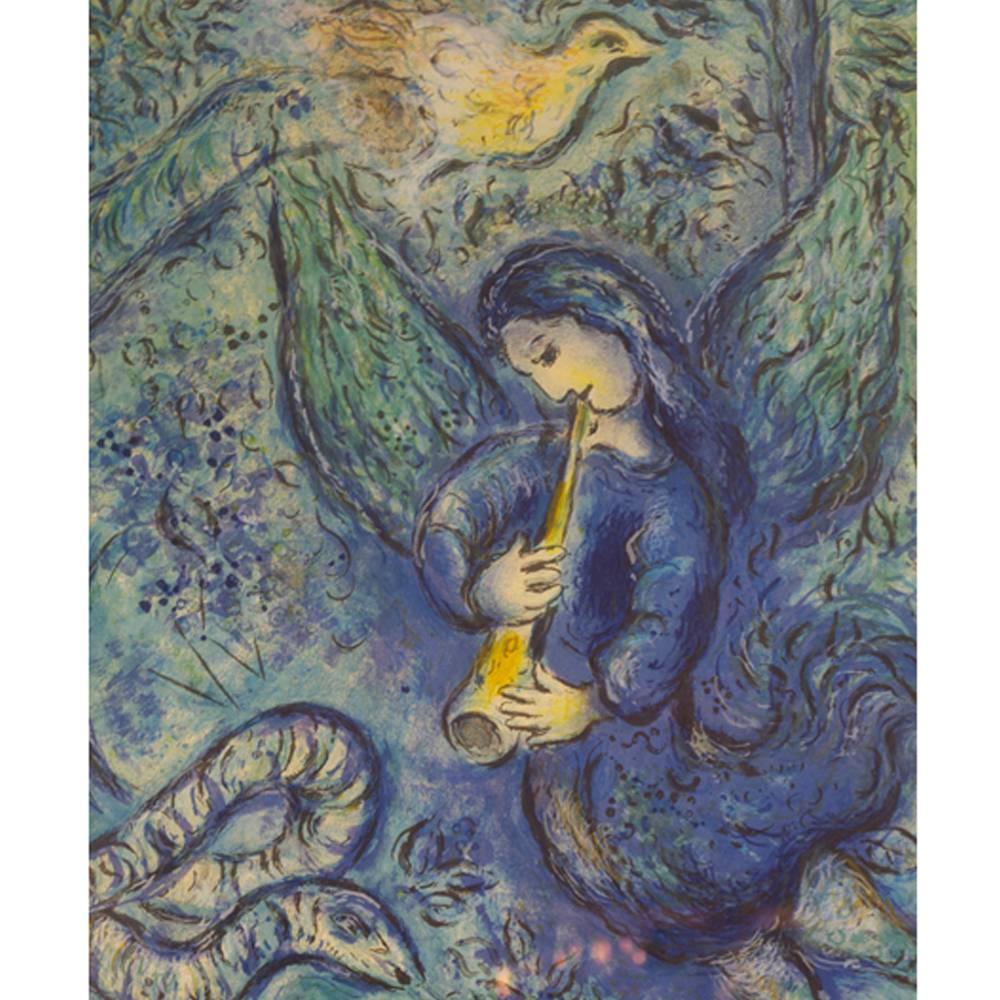 After Marc Chagall Metropolitan Opera Lithograph Die Zauberflote Mozart France 1960's. Unsigned lithograph by Marc Chagall. Commissioned by the Metropolitan Opera for their production of Mozart's Magic Flute (Die Zauberflote). From an edition of