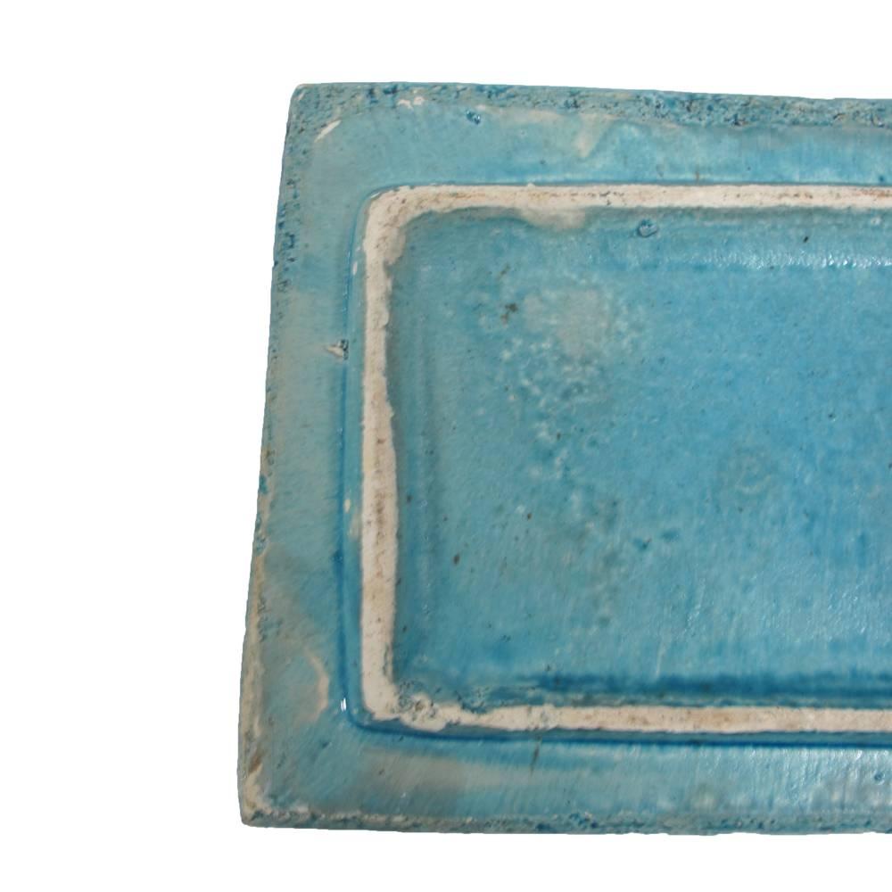 Glazed Aldo Londi Bitossi Ceramic Lidded Box Gold and Rimini Blue, Italy, 1960s