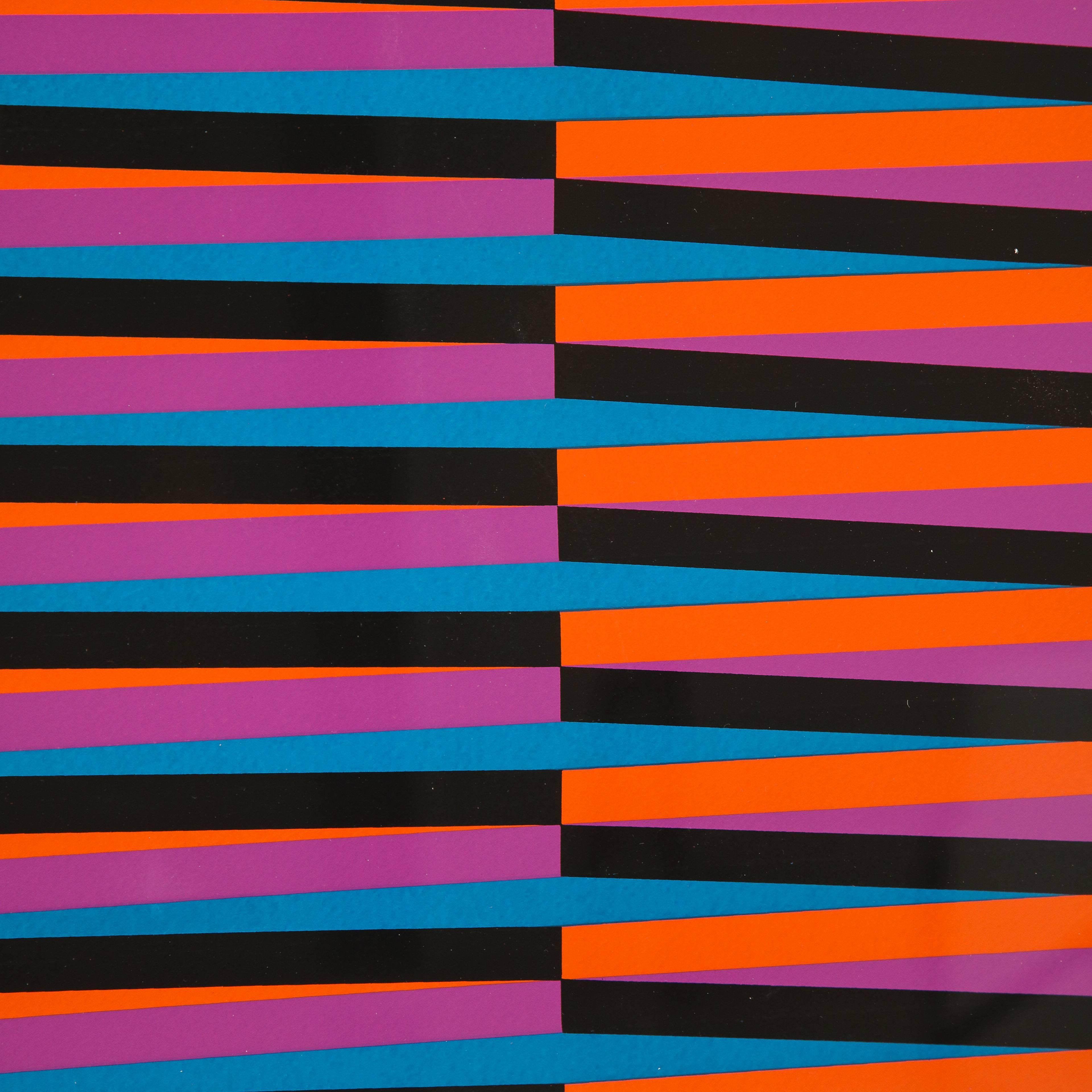 Carlos Cruz-diez Kinetic Op Art Untitled Serigraph 1975 Signed. 
Born in Venezuela in 1923, Cruz-diez has lived and worked in Paris since 1960. He is one of the great figures of kinetic-optic art. He is a contemporary theorist of color whose