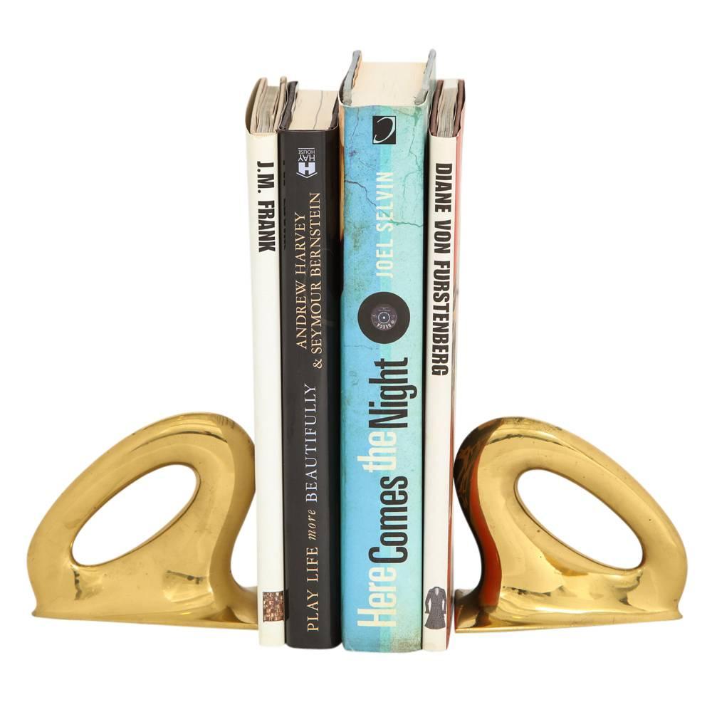 Carl Aubock Brass Bookends, Signed, Austria, 1950s In Good Condition In New York, NY