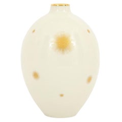Rosenthal Vase, Porcelain, White and Gold Starburst, Signed