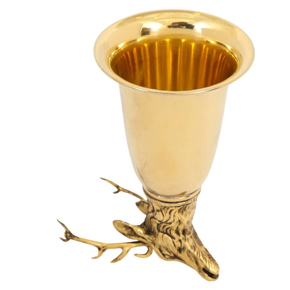 Gucci Stag Cup, Brass Signed In Good Condition In New York, NY