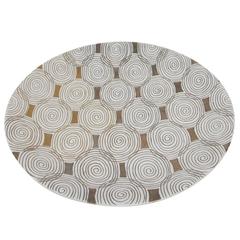 Jay Spectre Silvestri Porcelain Charger Gold Platinum White Signed, USA, 1990s