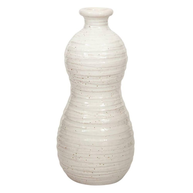 Bitossi Raymor Ceramic Vase White Signed, Italy, 1960s at 1stDibs