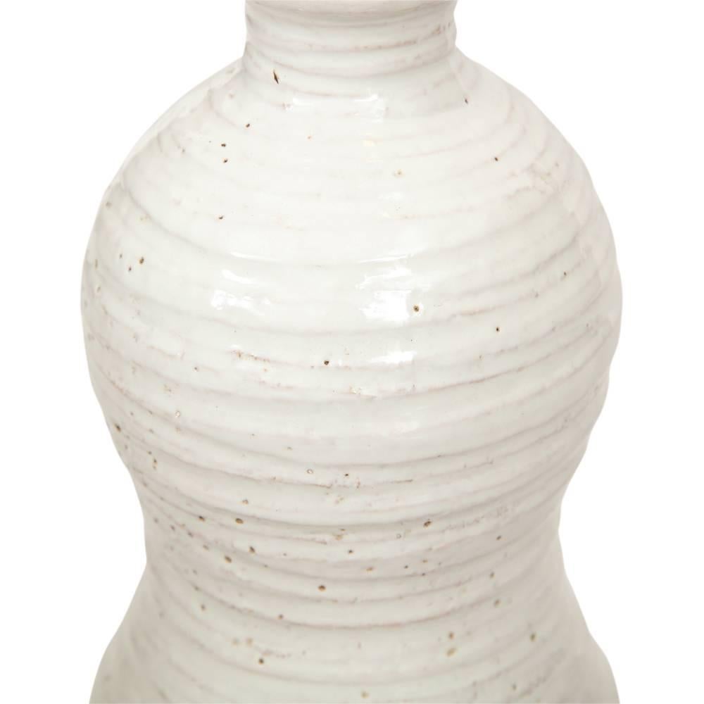 Bitossi Raymor Ceramic Vase White Signed, Italy, 1960s 1