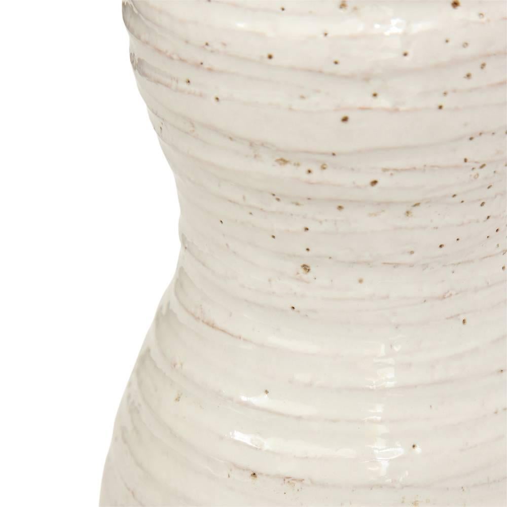 Bitossi Raymor Ceramic Vase White Signed, Italy, 1960s 2
