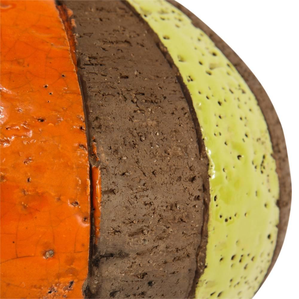Vaso Bitossi, Ceramica, Strisce moresche, Marrone, Certosa, Arancione, Firmato in vendita 1