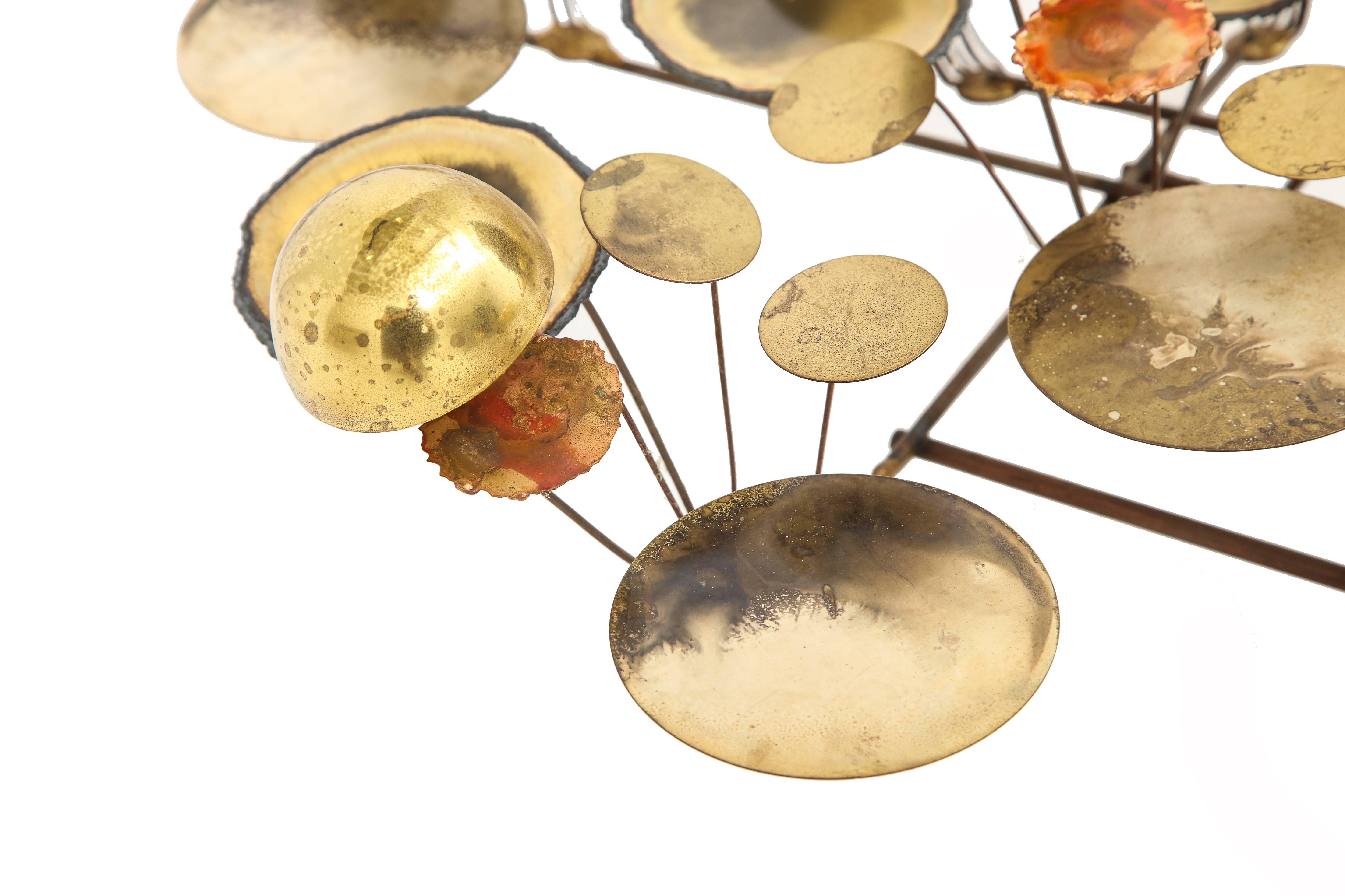 American C. Jere Raindrops Sculpture Brass Bronze Signed, USA, 1970s