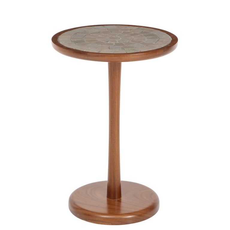 Martz Side Table Ceramic Tile Top Squares Marshall Studios Walnut