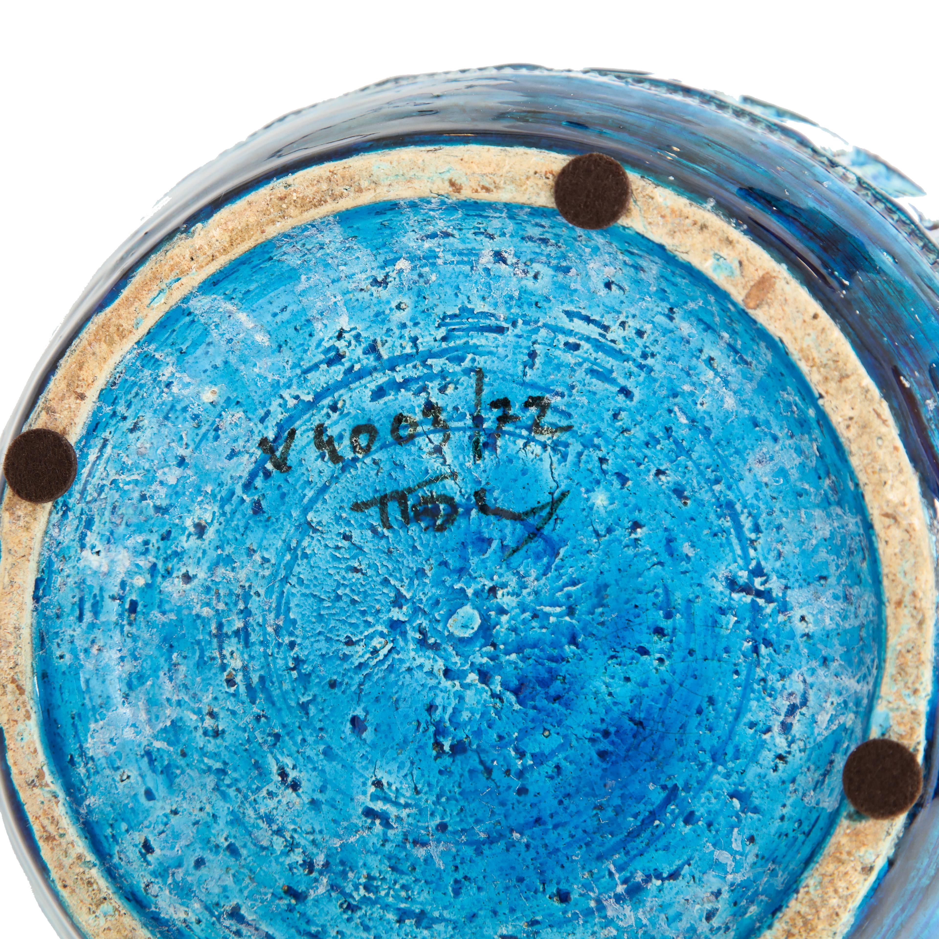 Aldo Londi Bitossi Ceramic Vase Rimini Blue Signed, Italy, 1960s 2