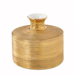 Bitossi Ceramic Gold Vase Textured, Italy, 1960s