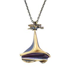 Björn Weckström Bronze Pendant Bethlehem Steel Sculptural Signed Finland, 1970s