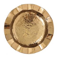 Design Technics Gold Ceramic Chargeer Zig Zag Signed USA, 1950s