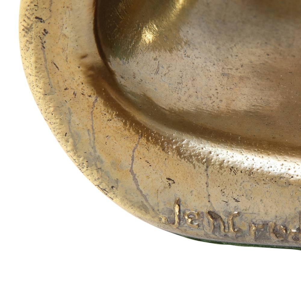 Plated Ben Seibel Brass Bookends Jenfred-Ware Stirrup Signed, USA, 1950s