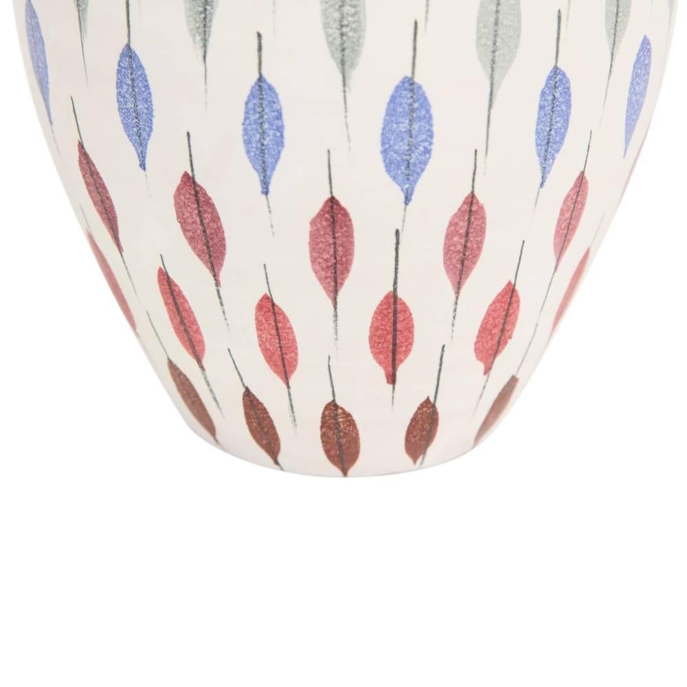 Mid-20th Century Bitossi Raymor Ceramic Vase Piume Multi-Color Feather Signed, Italy, 1960s