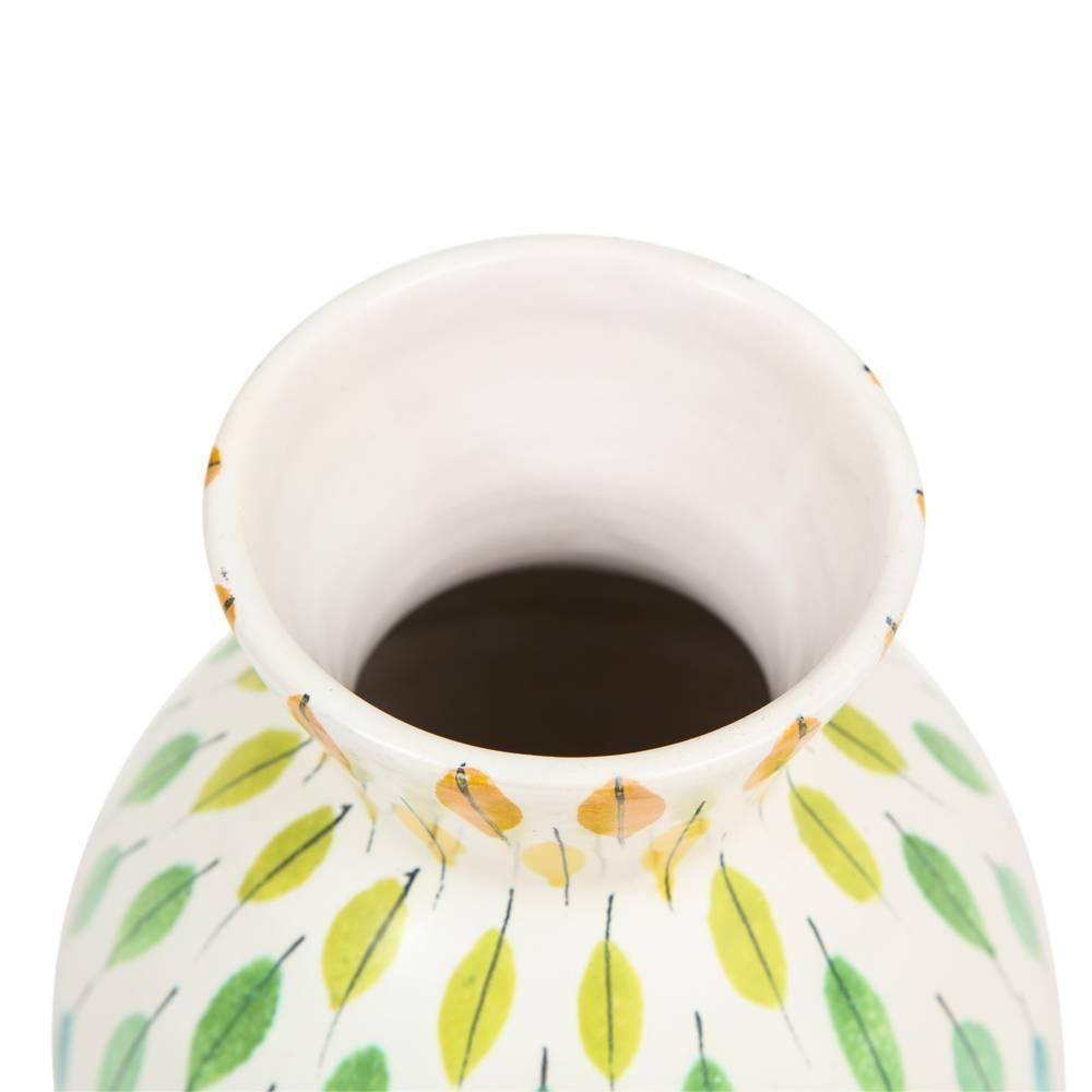 Glazed Bitossi Raymor Ceramic Vase Piume Multi-Color Feather Signed, Italy, 1960s