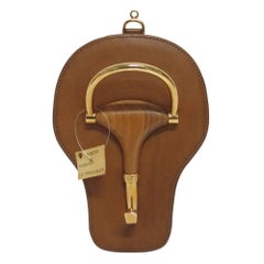 Gucci Dog Horsebit Leach Key Holder Leather Brass Signed Italy, 1970s 5