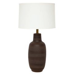 Design Technics Lamp, Pottery, Earth Tones and Brown Stripes