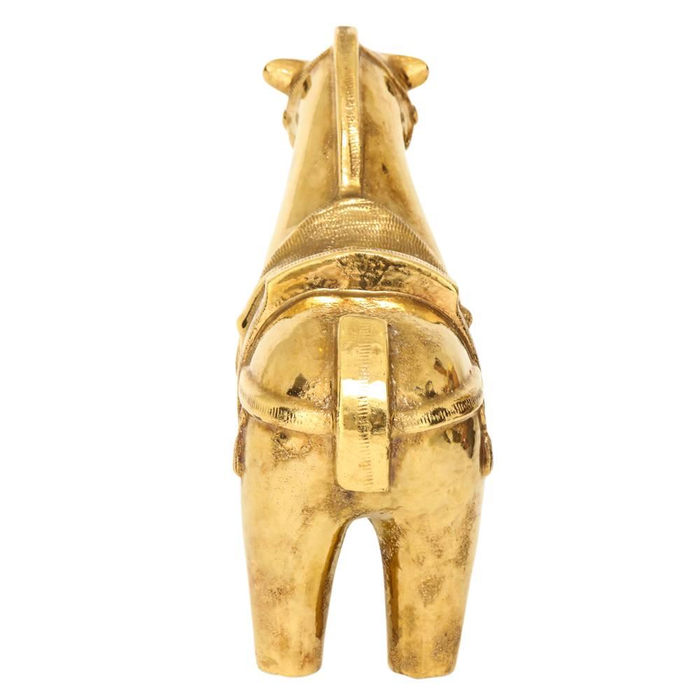 Bitossi Keramik Pferd Skulptur Goldglasur Keramik:: Italien:: 1950er Jahre im Zustand „Gut“ in New York, NY