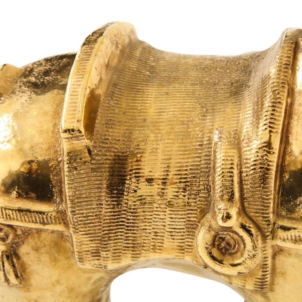 Bitossi Keramik Pferd Skulptur Goldglasur Keramik:: Italien:: 1950er Jahre (Mitte des 20. Jahrhunderts)