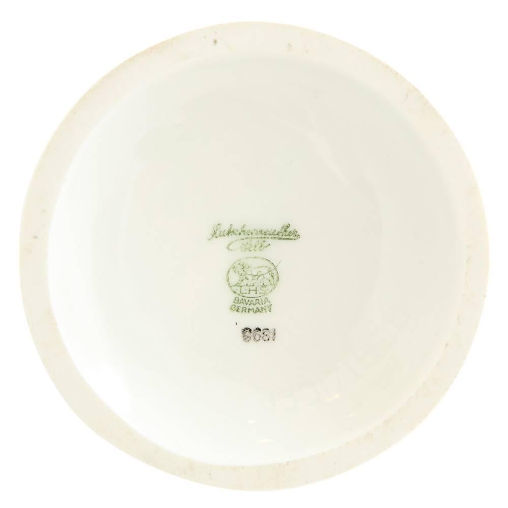 Vaso a foglia di Hutschenreuther, Porcellana, Bianco, Nero, Oro, Firmato in vendita 1