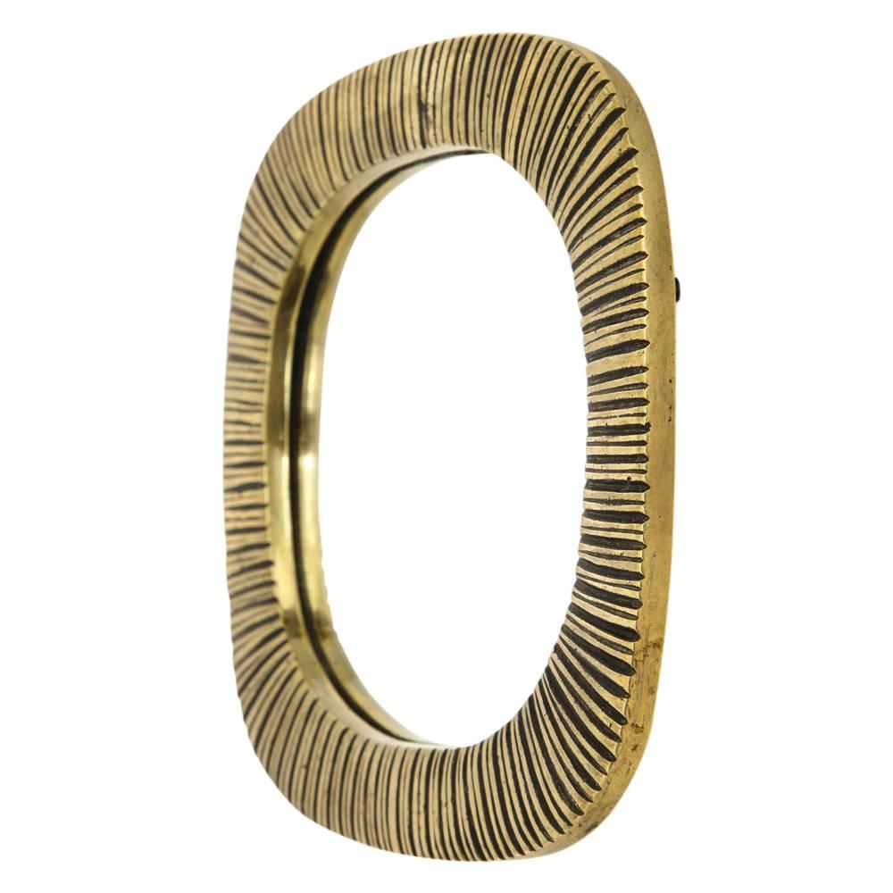 French Bronze Mirror, Ribbed For Sale