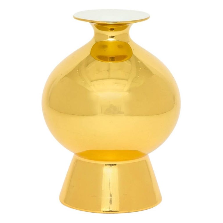 Gerold Porzellan Vase, Porcelain, Metallic Gold, Signed For Sale at 1stDibs