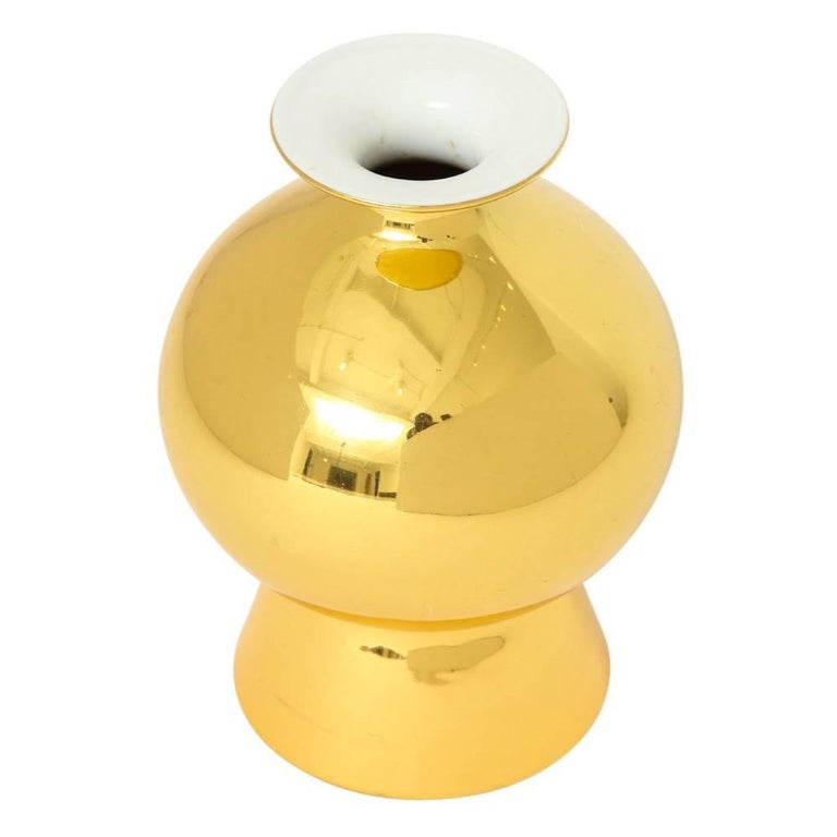 Gerold Porzellan Vase, Porcelain, Metallic Gold, Signed For Sale at 1stDibs