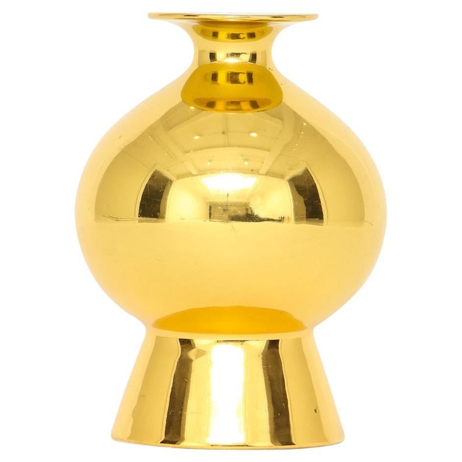 Gerold Porzellan Vase, Porcelain, Metallic Gold, Signed For Sale