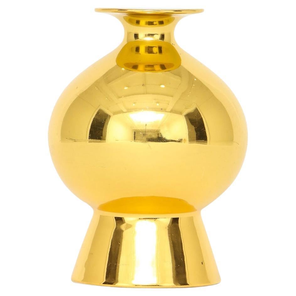 Vaso Gerold Porzellan, Porcellana, Oro metallizzato, Firmato