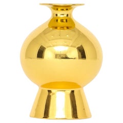 Gerold Porzellan-Vase, Porzellan, Metallic-Gold, signiert