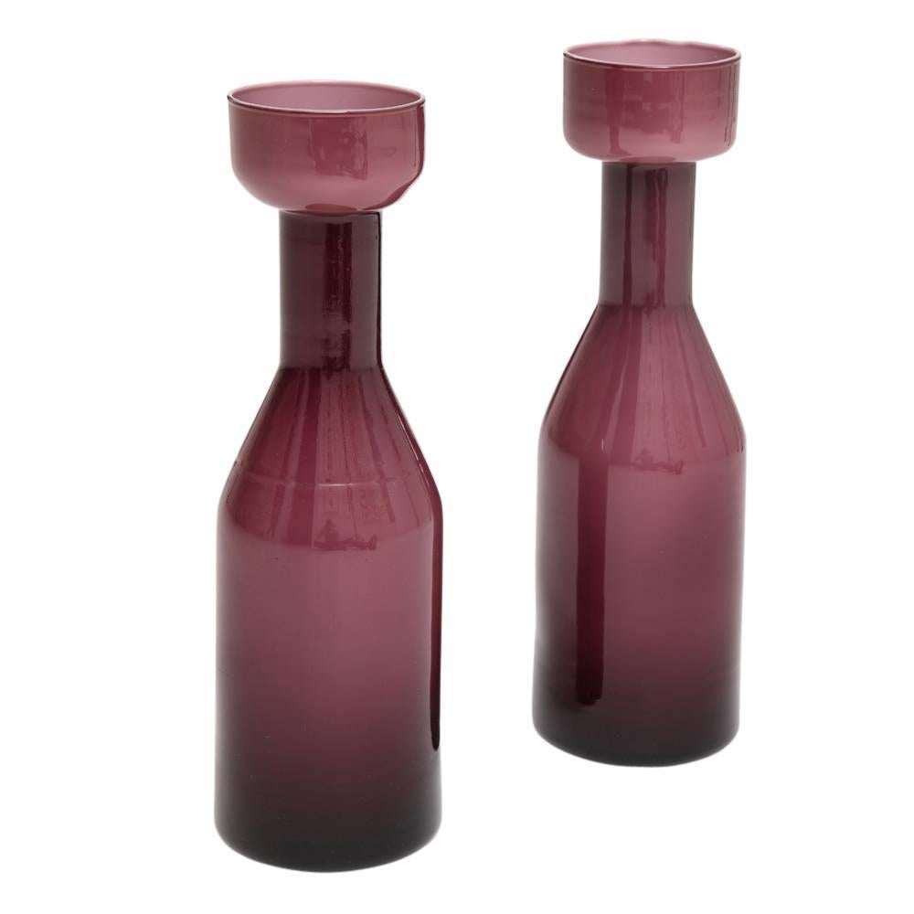 Italian AV Mazzega Vases, Case Glass, Purple Amethyst For Sale