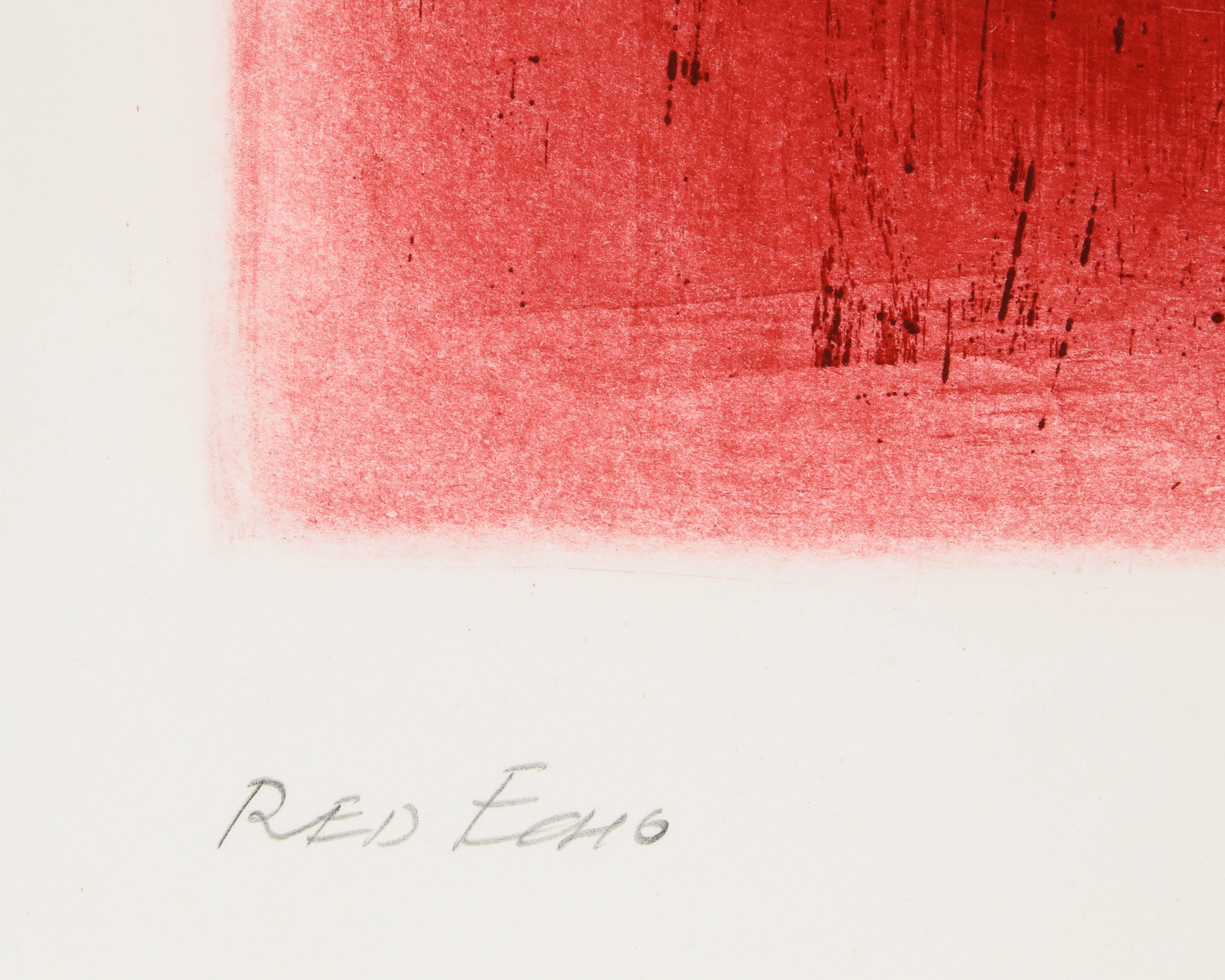 Mid-Century Modern Lithographie abstraite « Red Echo » d'Adja Yunkers, signée en vente