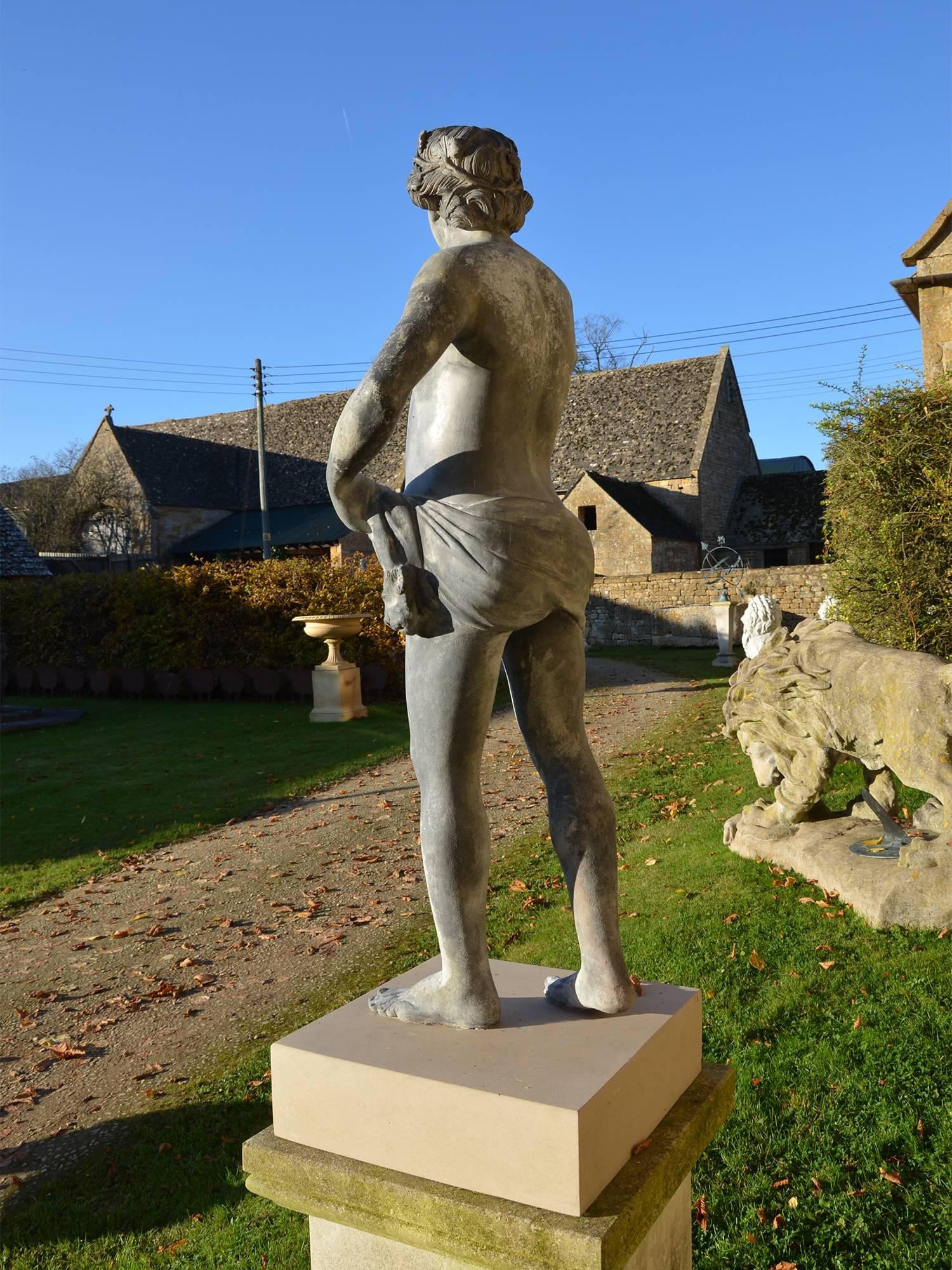 18th Century Lead Figure of Bacchus In Excellent Condition For Sale In Gloucestershire, GB