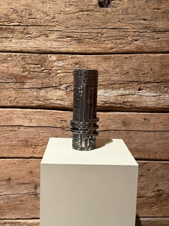 Brutalist Cast Stainless Steel Vase  by Olav Joa, Norway 1970s