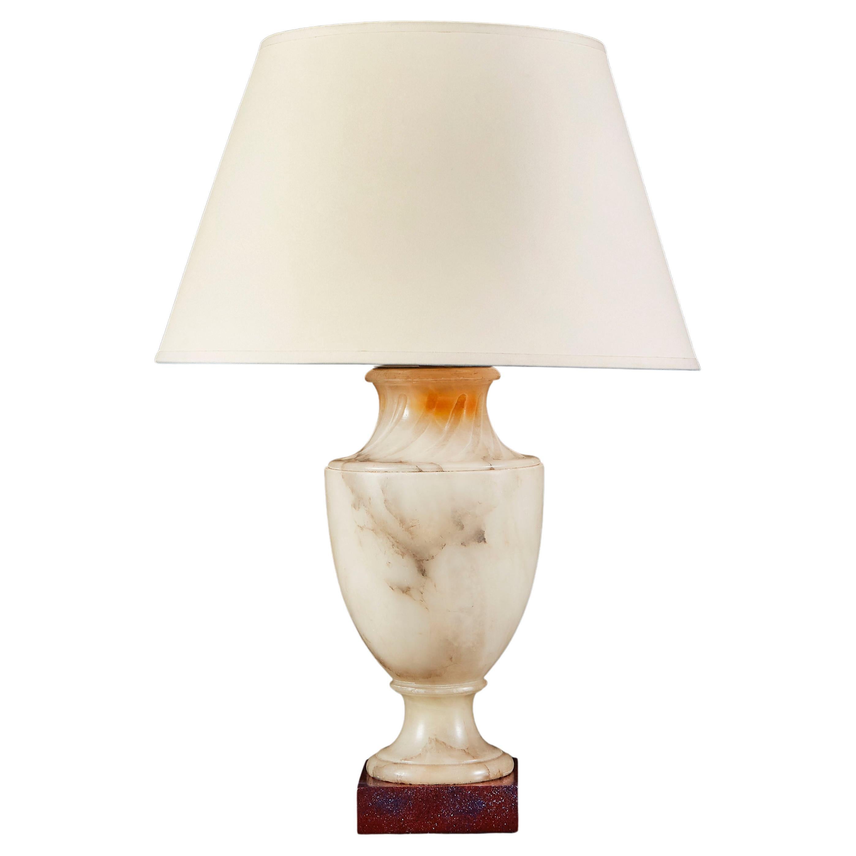 Late 19th Century French Alabaster Lamp in the form of an Urn For Sale