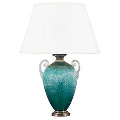 A Murano Amphora Vase As A Table Lamp With Brass Base