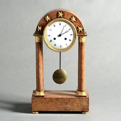 Fine Empire Burr Elm Clock