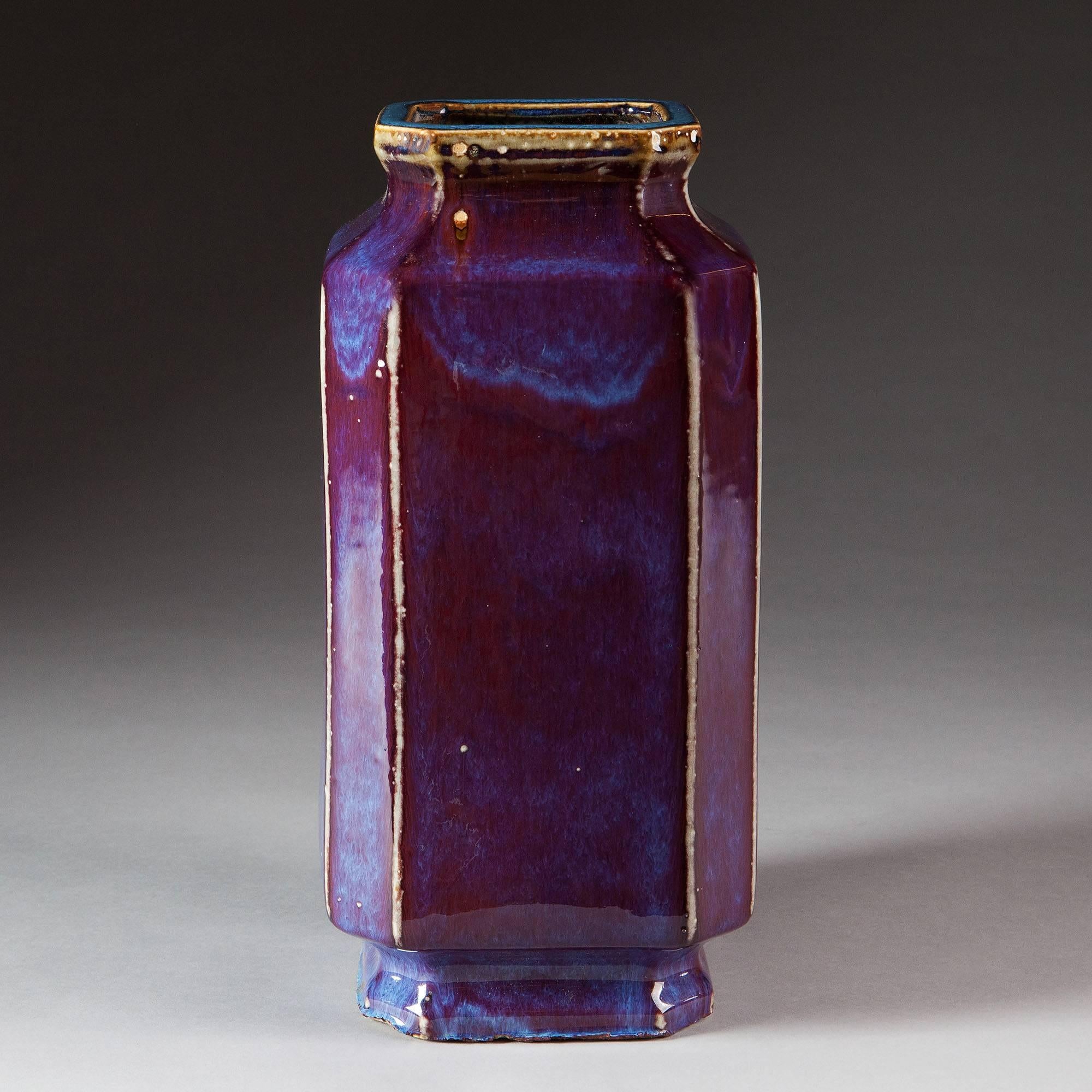 Chinese Early 20th Century Flambé Vase as a Lamp
