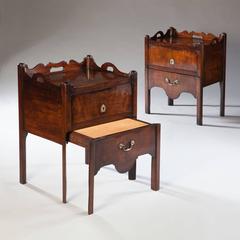 Near Pair of Chippendale Period Bedside Cupboards