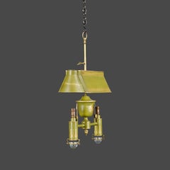 A 20th Century French Charles X Style Green Tole Hanging Light