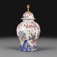 A 19th Century Large Samson Imari Delft Pottery Urn as a Lamp