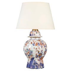 A 19th Century Large Samson Imari Delft Pottery Urn as a Lamp