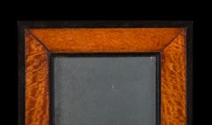 An Anglo-Ceylonese Satinwood and Ebony Diminutive Rectangular Mirror