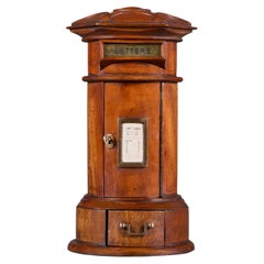 A 20th Century English Edwardian Miniature Oak Postbox