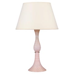 A 20th Century Italian Pink and Gold Murano Bullicante Glass Lamp