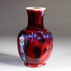 Red and Blue Flambé Vase