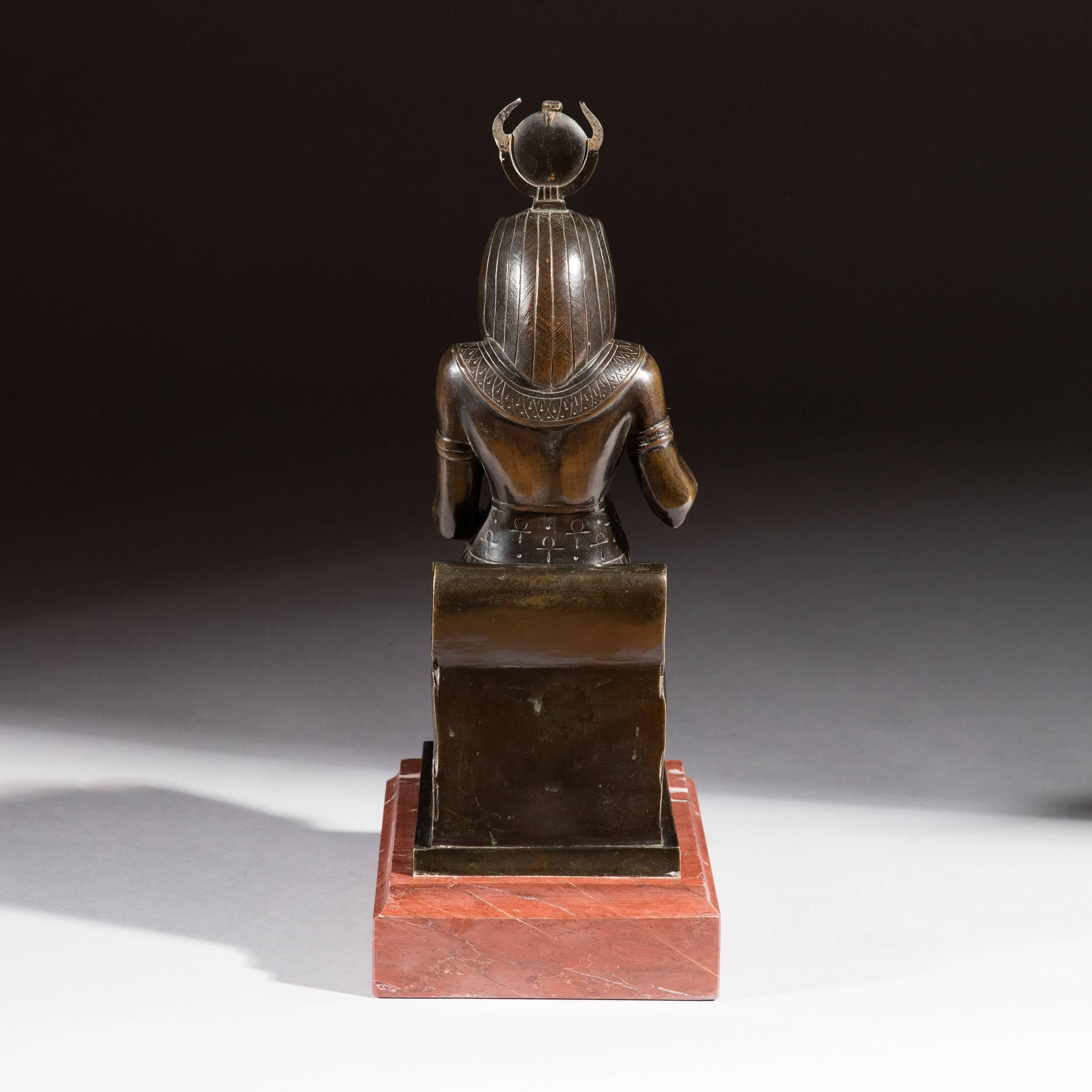 19th Century Bronze of the Egyptian Goddess Isis In Good Condition In London, GB