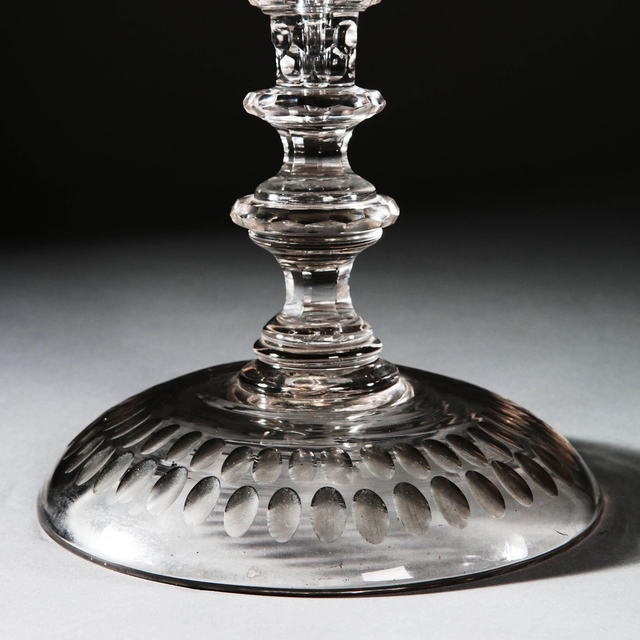Fine Glass Candlestick of Large-Scale In Good Condition In London, GB
